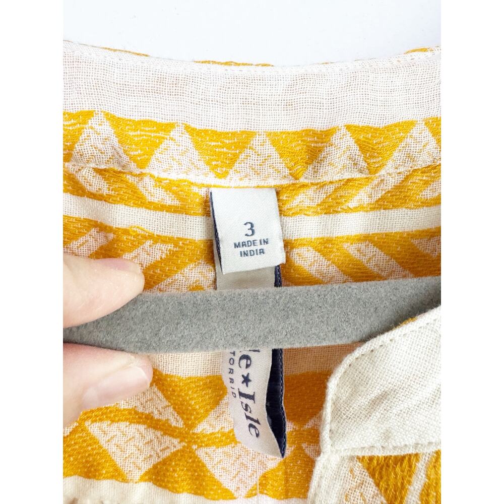 Torrid Belle Isle Bell Sleeve Mini Dress White Yellow Stripe NEW Size 3 3X Boho - Picture 2 of 16
